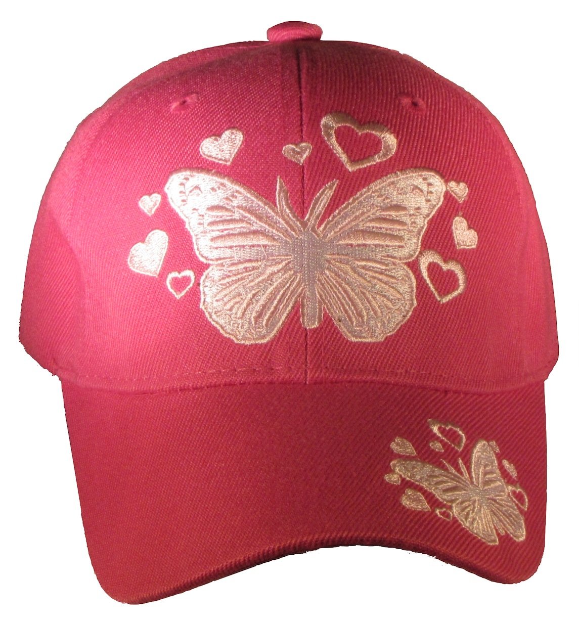 Kids Youth Pink Butterfly Baseball Cap - Adjustable & Stylish for Girls Outdoor Activities, Sports, and Sun Protection