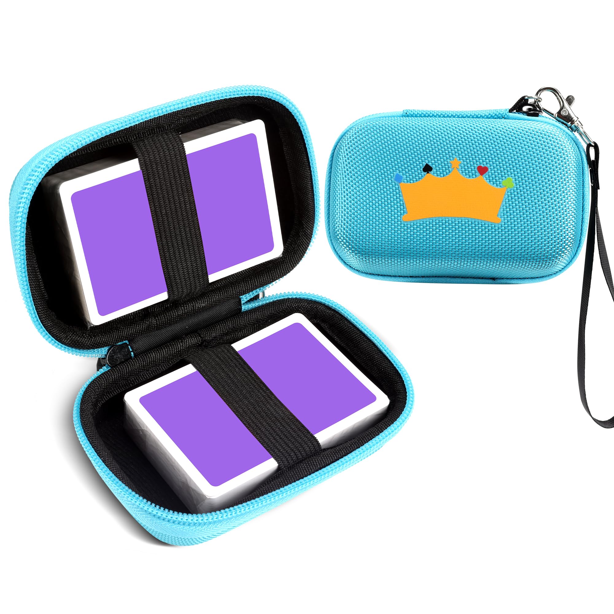 Portable Travel Card Games Case Holder - Compatible with UNO, Playing Cards & Game Sets - Durable Blue Storage Organizer (Cards Not Included) | Perfect for Camping Trips, Family Game Nights & Travel Accessories