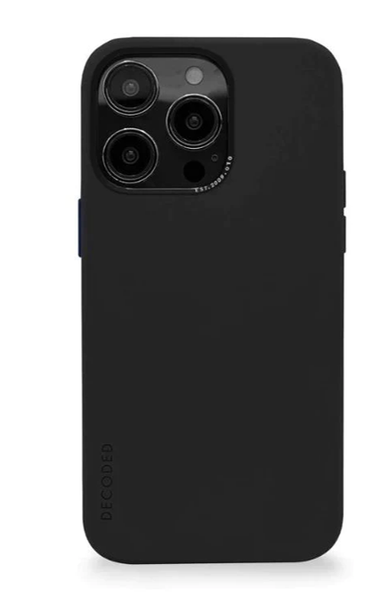 DECODED Silicone Case for iPhone 14 Pro Max - Shockproof Protective Cover, Anti-Scratch Back Cover - Charcoal Black | Perfect for Daily Use, Travel & Outdoor Activities