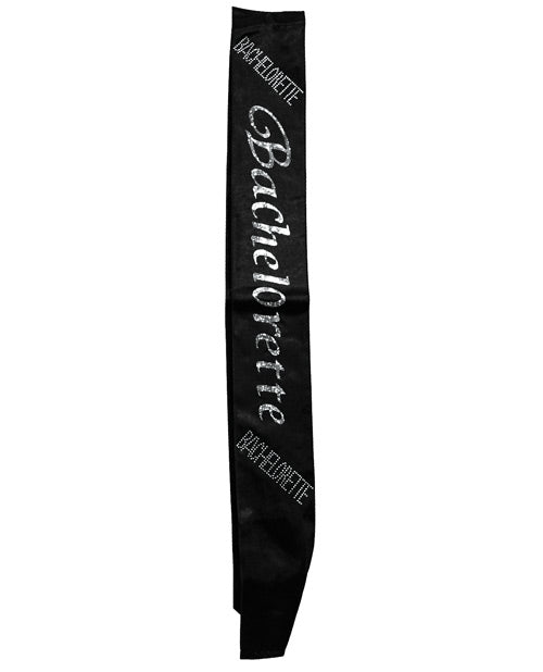 Bachelorette Party Sash - Black Non-Flashing Bridal Shower Accessory for Bride-to-Be & Bridesmaids