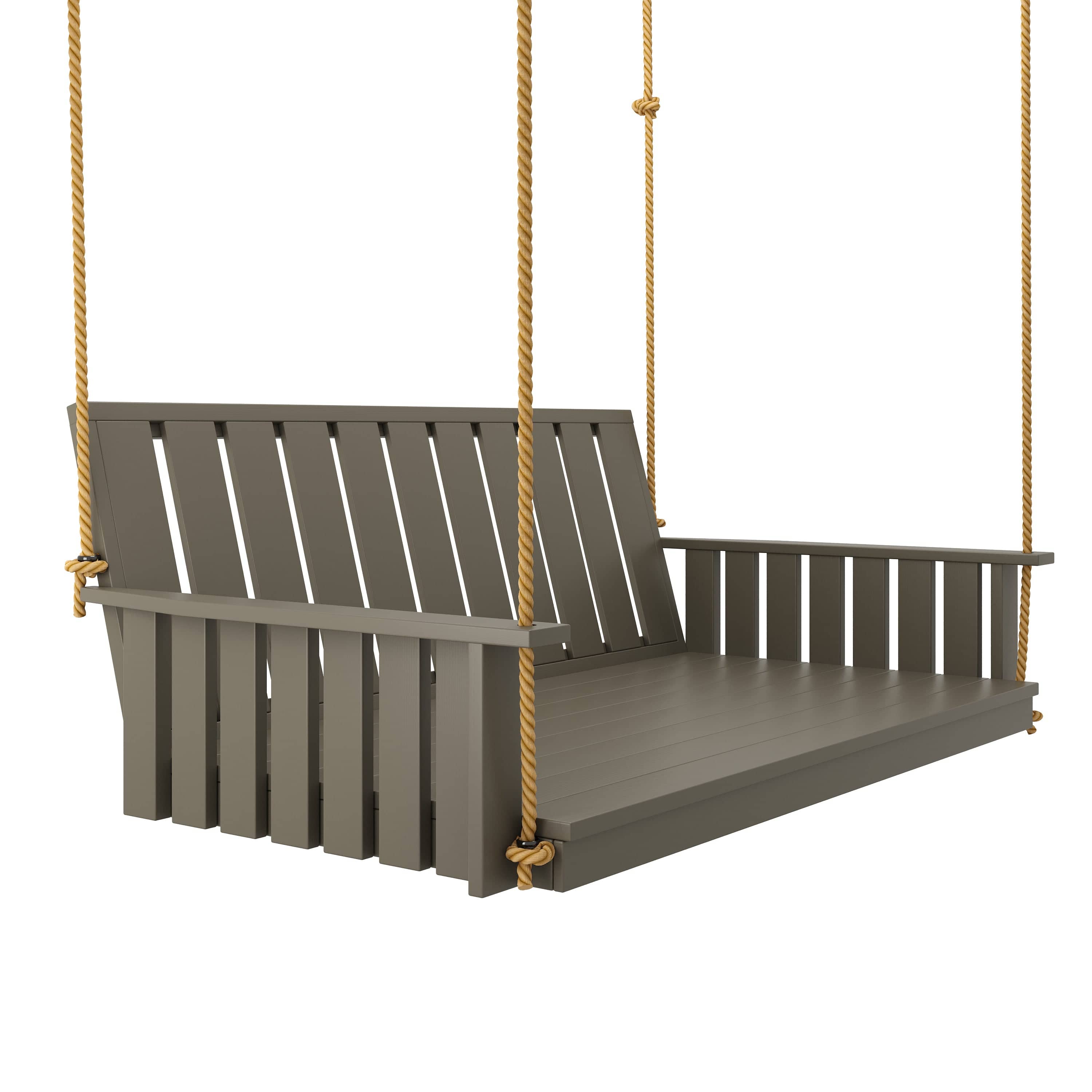 Keystone Amish Co. Twin The Weston Porch Swing Bed - Olive Grey Paint - Perfect for Outdoor Relaxation, Patio, Garden & Backyard Decor