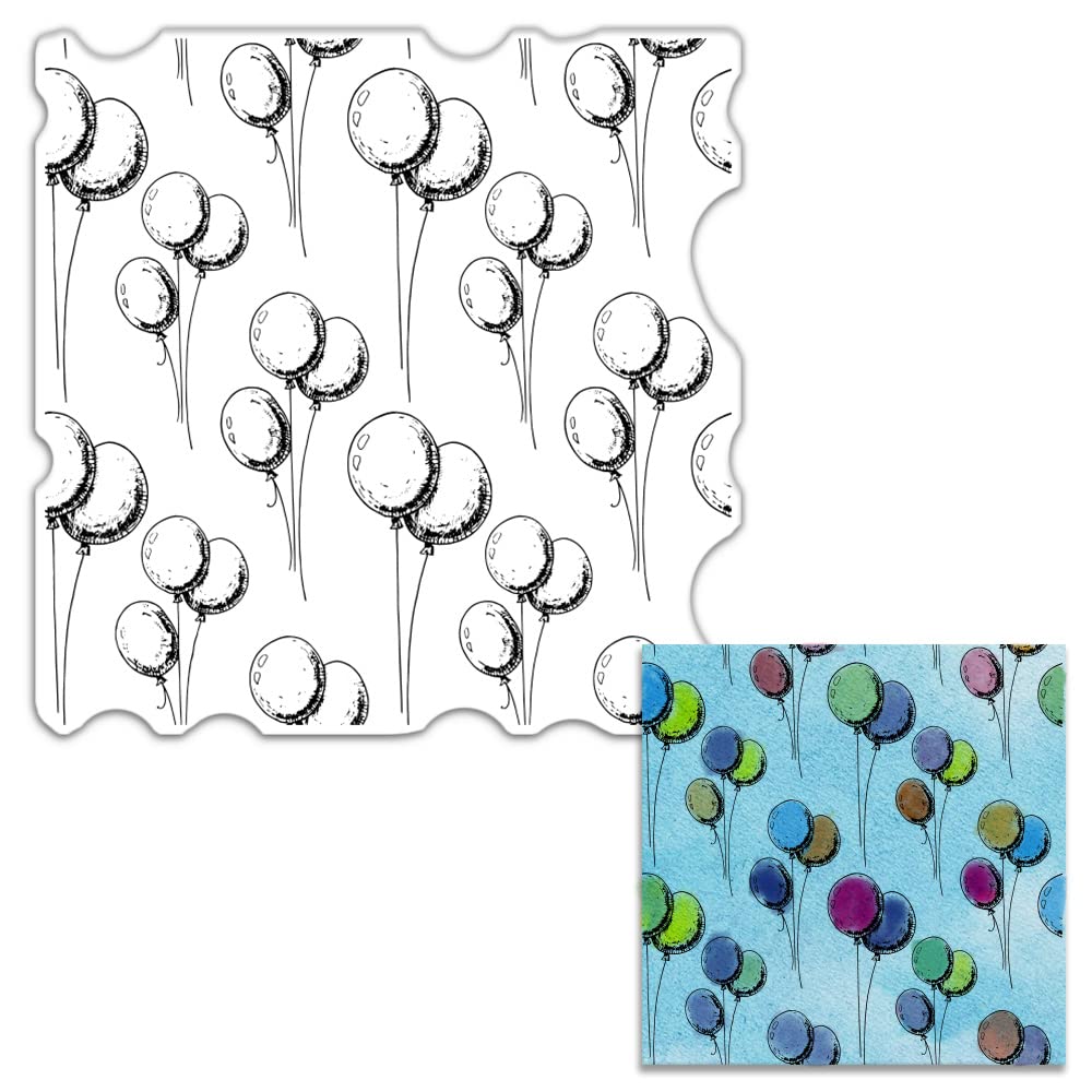 Clear Balloon Background Stamps for Card Making, DIY Scrapbooking & Photo Album Decorations - Transparent Silicone Rubber Stamps for Handmade Greeting Cards, Journals, Party Invitations & Craft Projects