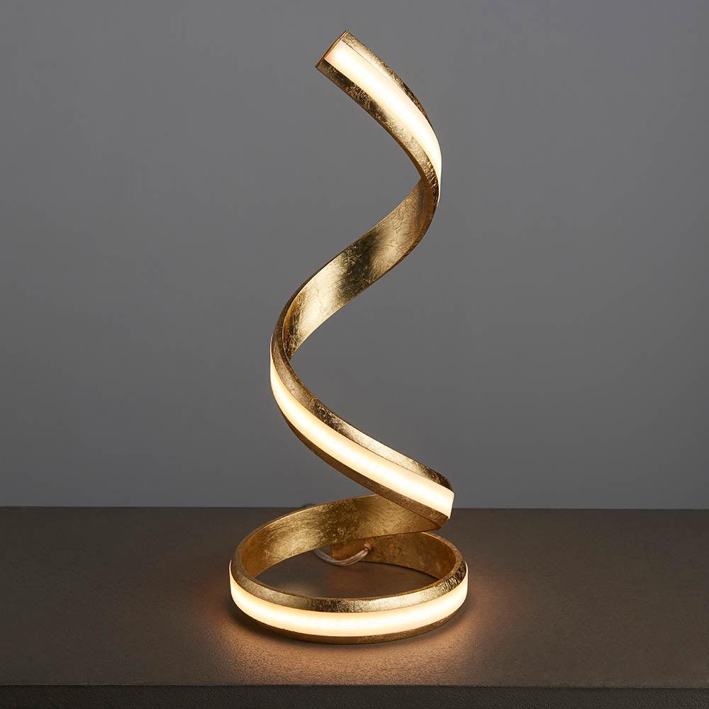 Endon Aria 1 Light Gold Leaf Table Lamp - Modern Bedside Nightstand Lighting for Living Room, Bedroom & Office Decor