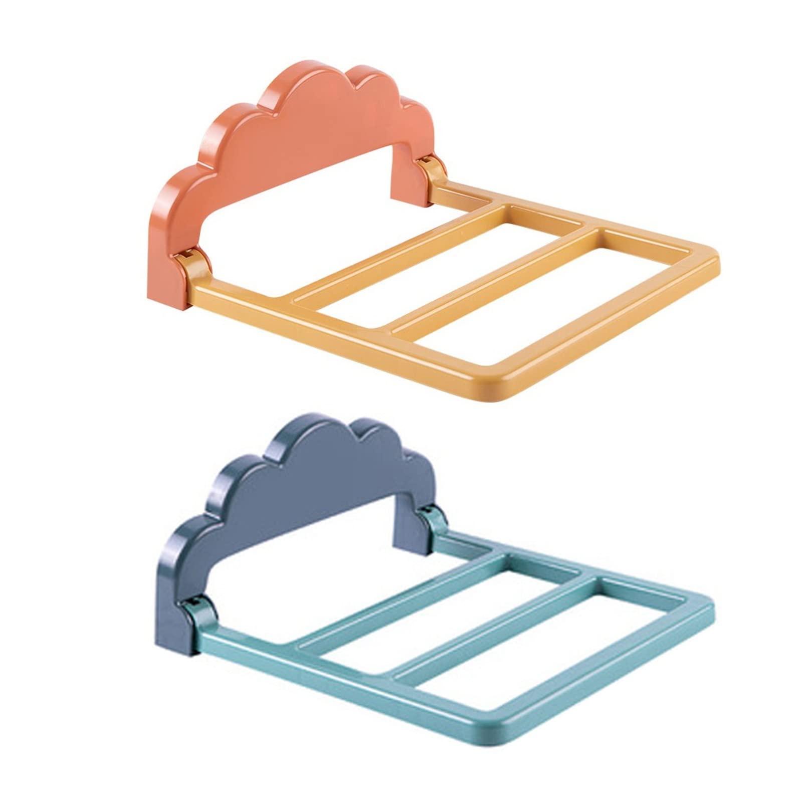 2PCS Wall Mounted Bathroom Slipper Rack - Foldable Shoe Organizer & Towel Holder - Space Saving Storage for Sink Area, Shower, Laundry Room (Perfect for Small Bathrooms & Apartments)