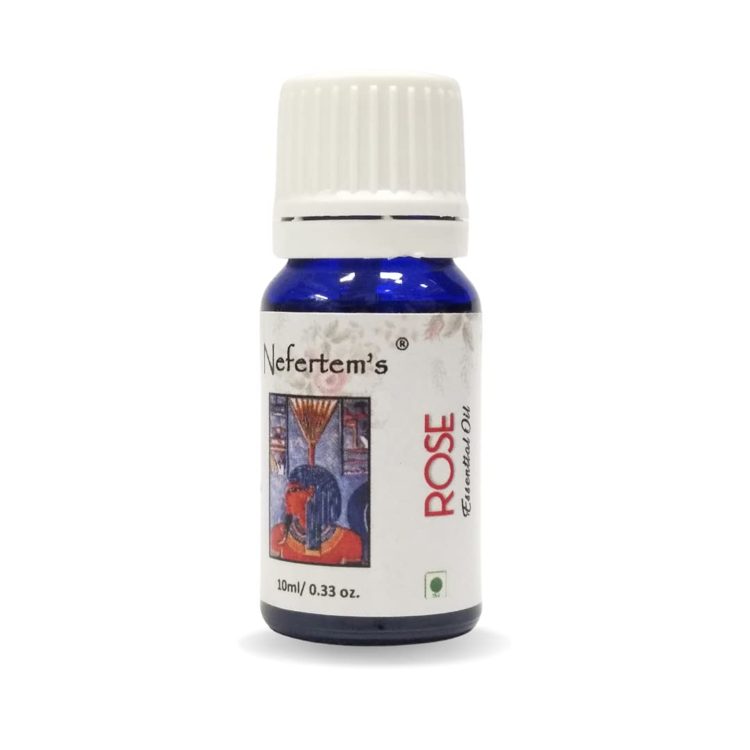Nefertem's Pure Rose Essential Oil - 10ml for Aromatherapy, Skin Care & Relaxation - Best for Diffusers, Massage & DIY Beauty Products
