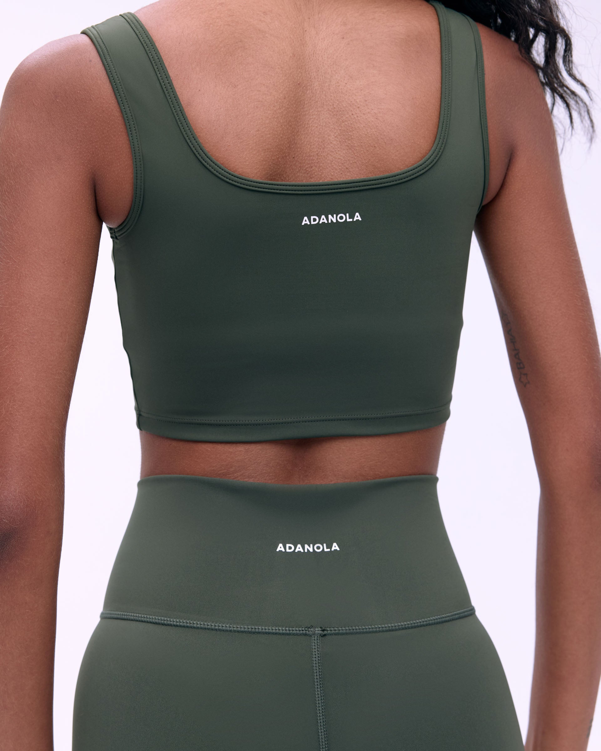 Premium High-Waisted Yoga Leggings for Women - Dark Olive Green, Comfortable & Stretchy Workout Pants for Running, Gym & Lounge