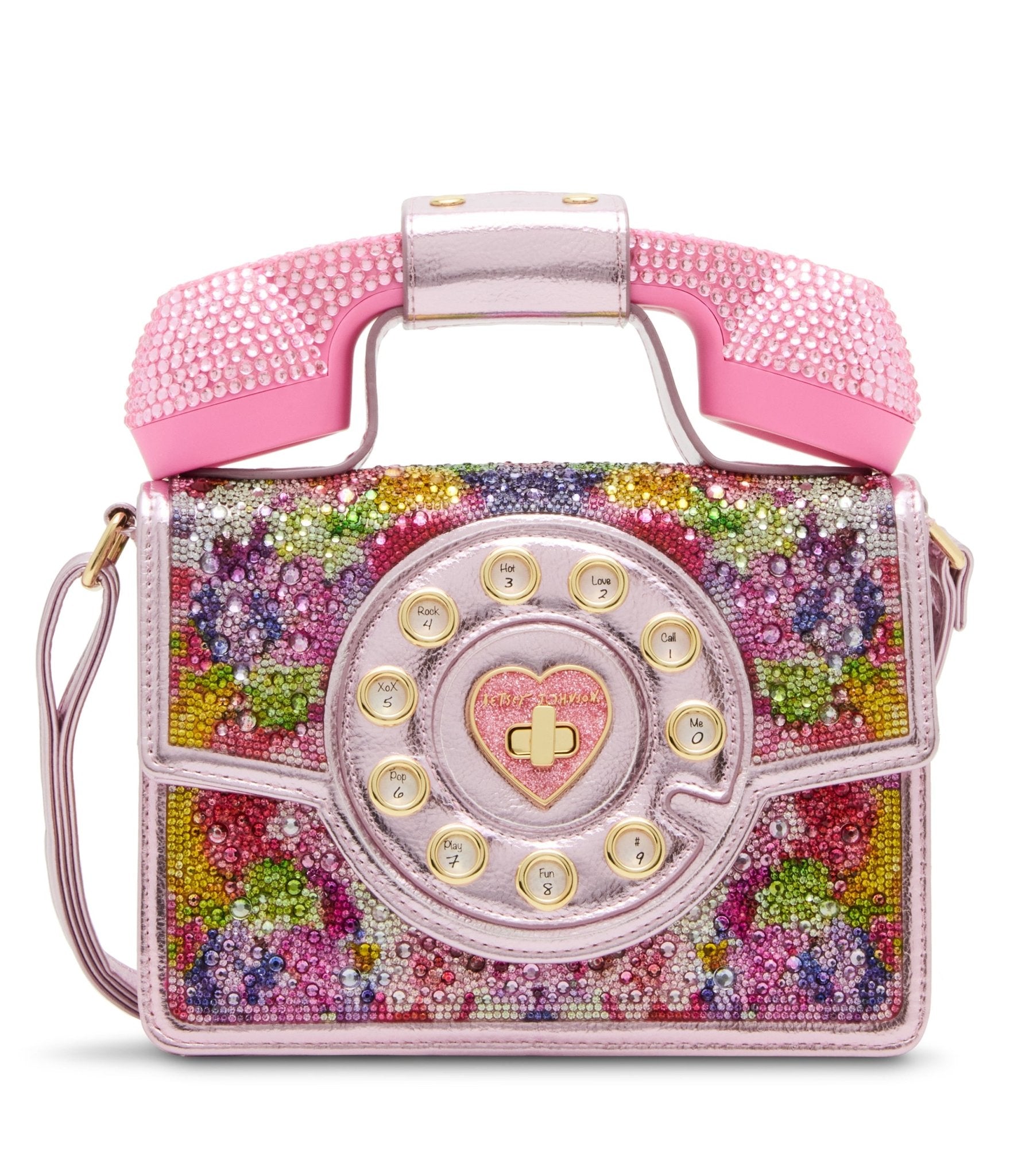 Betsey Johnson Kaleidoscope Floral Rhinestone Crossbody Phone Purse - Stylish Women's Small Shoulder Bag for Parties, Dates & Evening Events