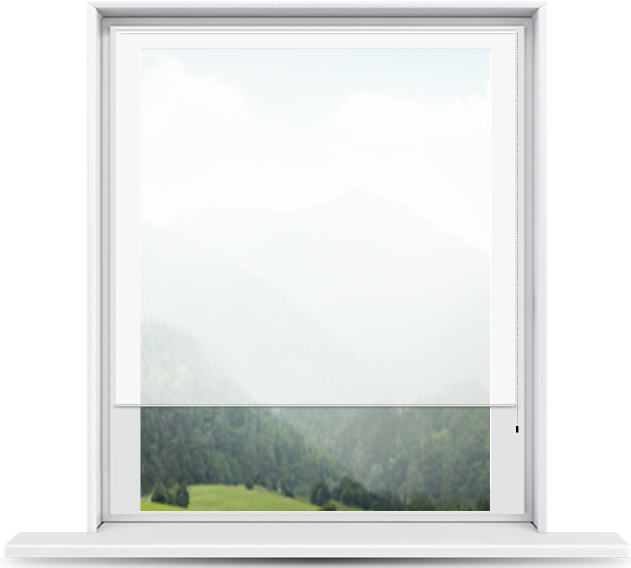 ShadePix Light Filtering Window Shades 57x72 Inches - White Privacy Window Treatment for Bedroom, Living Room & Office - Blackout & UV Protection Curtains