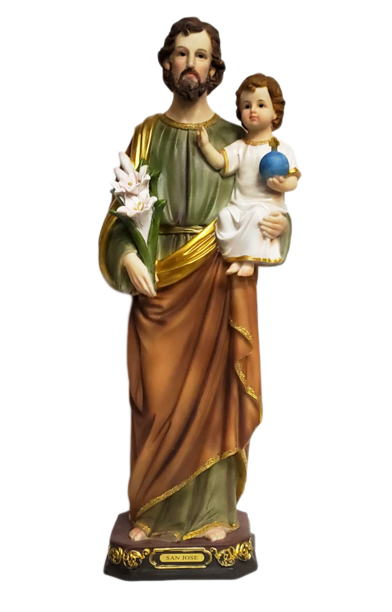 24 Inch St. Joseph with Jesus Statue - Religious Figurine & Catholic Home Decor Gift for Baptism, First Communion & Family Altars - Handcrafted Saint Joseph Sculpture for Prayer Spaces & Spiritual Gifts