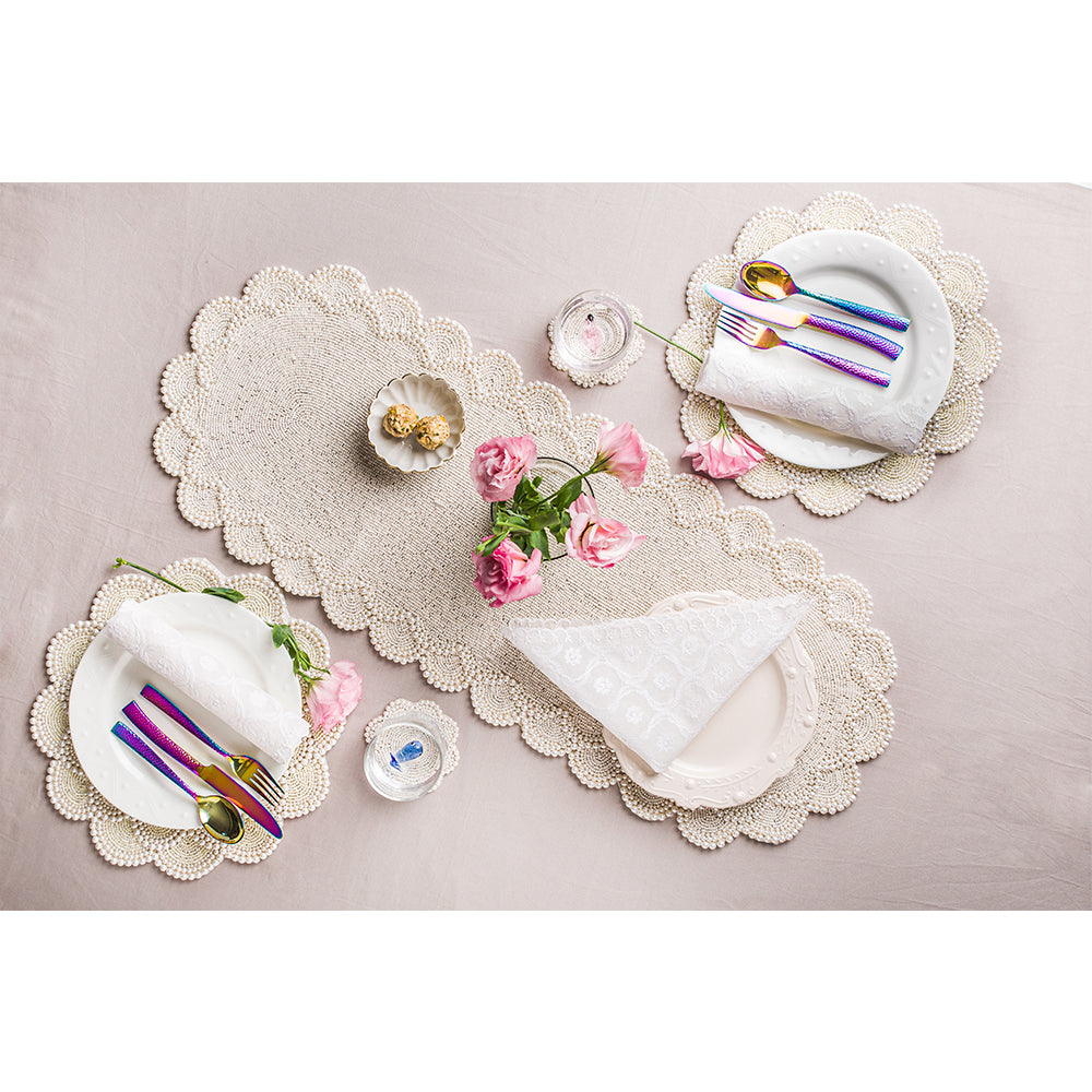 Elegant Ivory Pearl Table Runner for Wedding, Party & Home Decor - Perfect for Dining Table, Buffet & Special Events