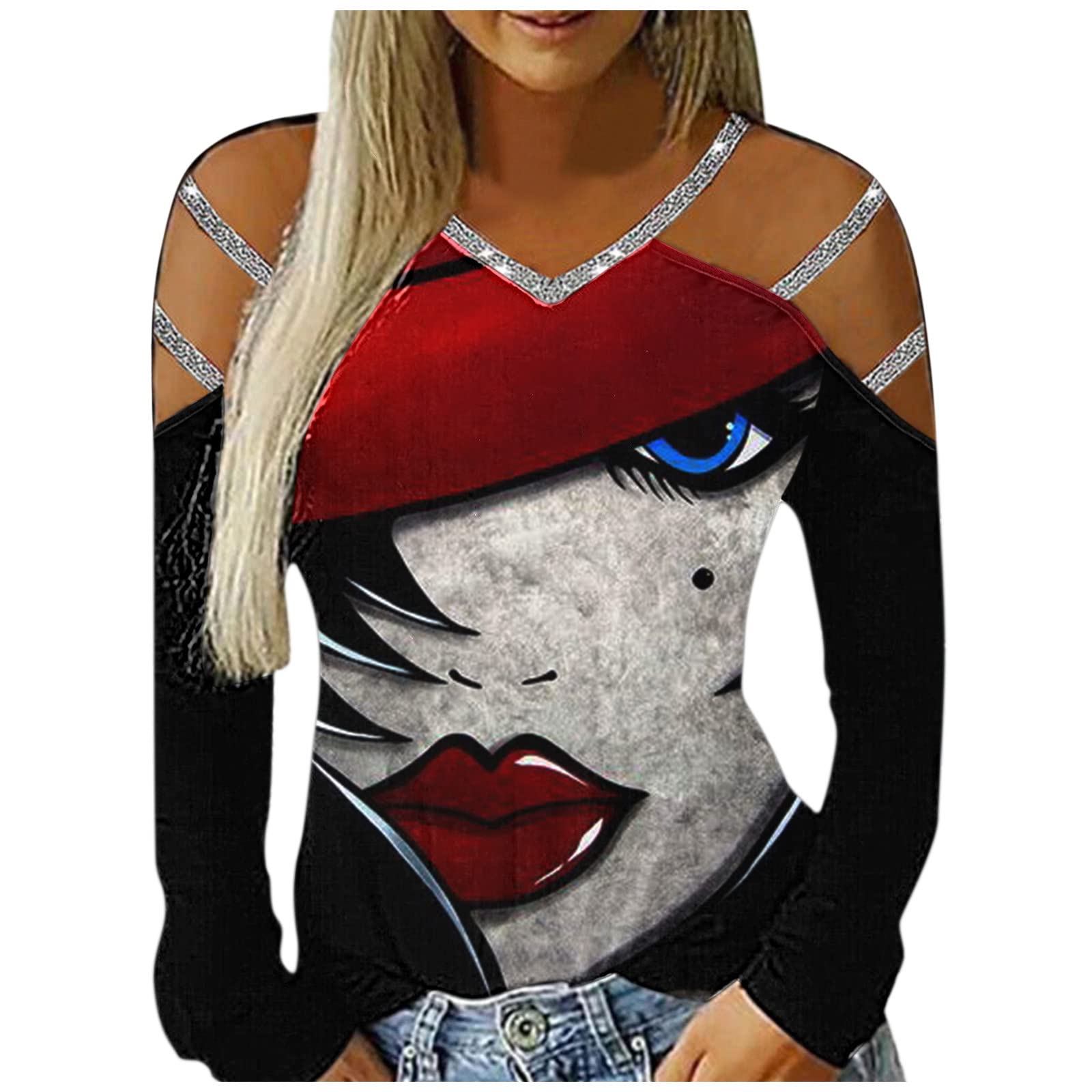 Women's Long Sleeve T-Shirt - Fall Casual Crew Neck Loose Fitting Tunic Top - Trendy Blouse for Everyday Wear & Office Outfits