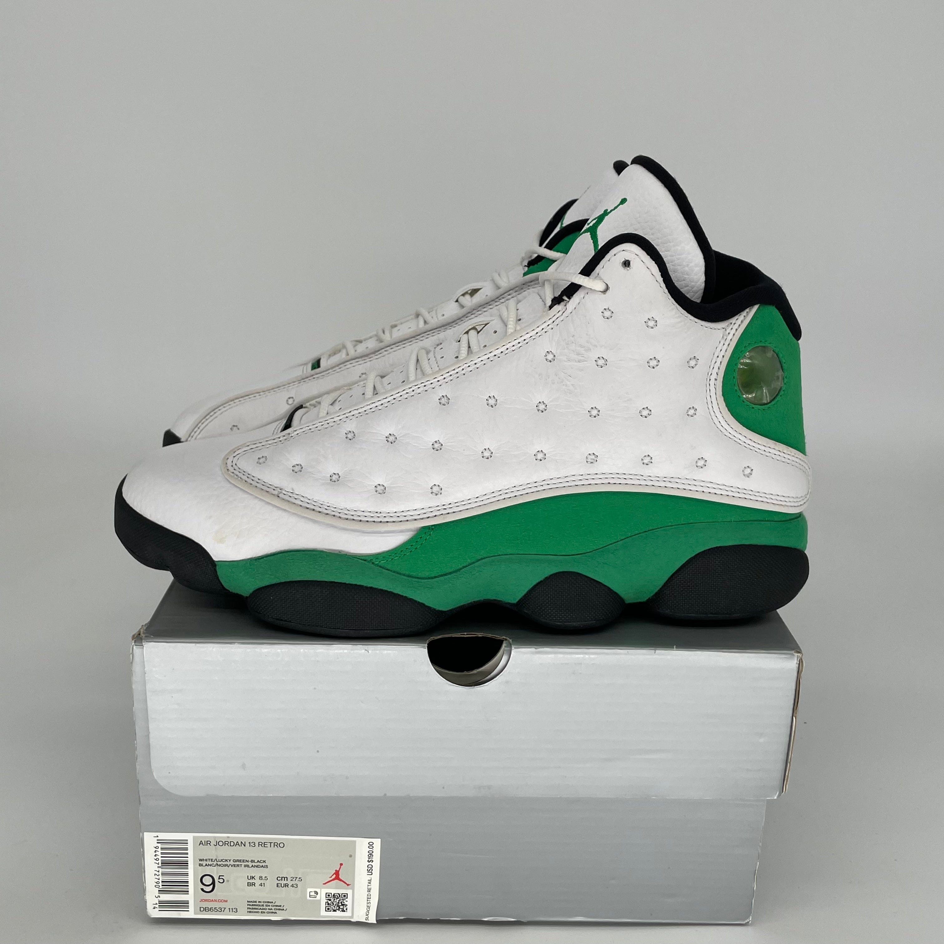 AIR JORDAN 13 LUCKY GREEN Men's Basketball Shoes Size 9.5 - Style 414571-113 | Retro Sneakers for Sports, Streetwear & Casual Outfits