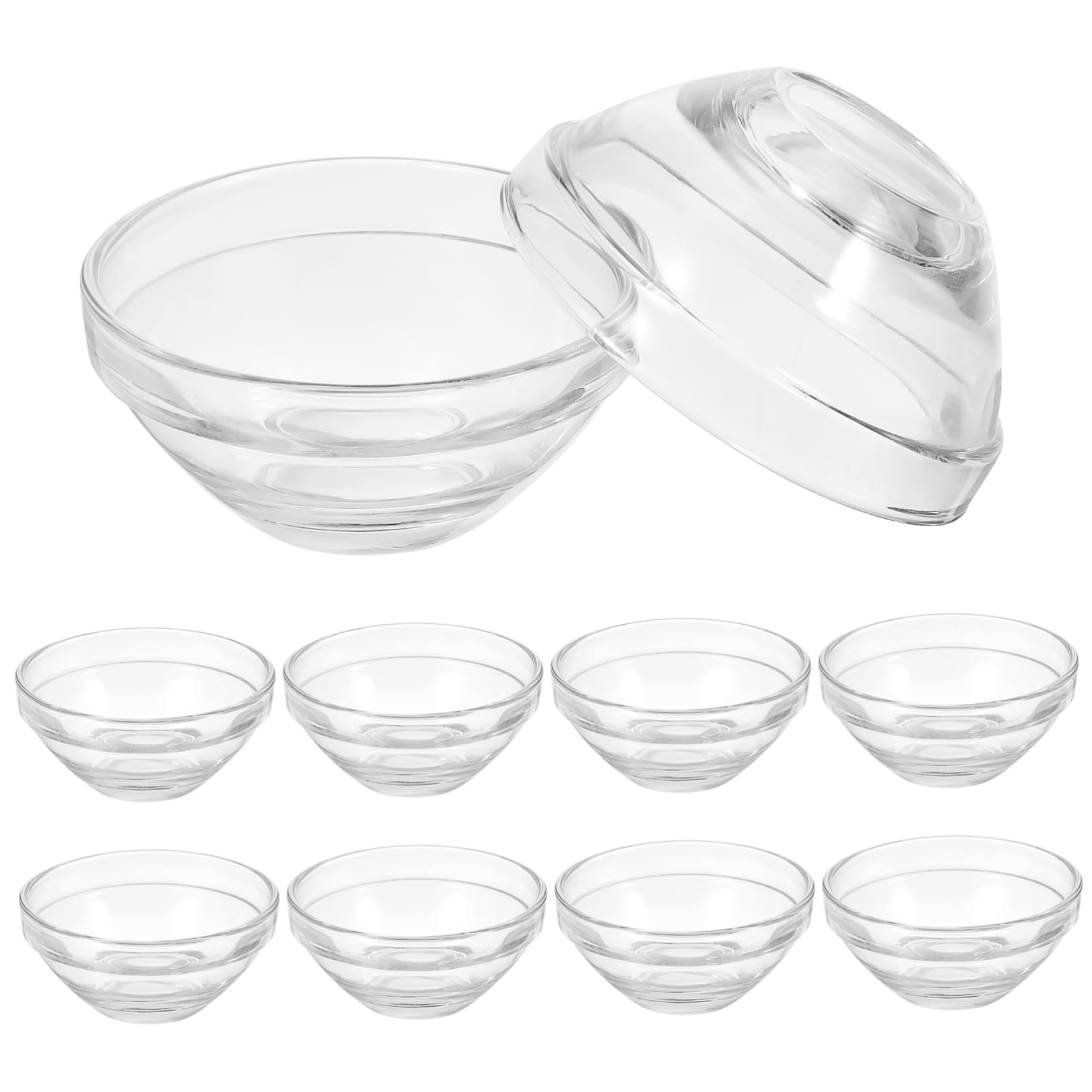 10-Pack Clear Heat-Resistant Collapsible Mask Mixing Bowls - Transparent Ice Cream Cups & Food Prep Containers for Cosmetic, Facial, and Kitchen Use - Perfect for DIY Skincare, Desserts, and Meal Prep