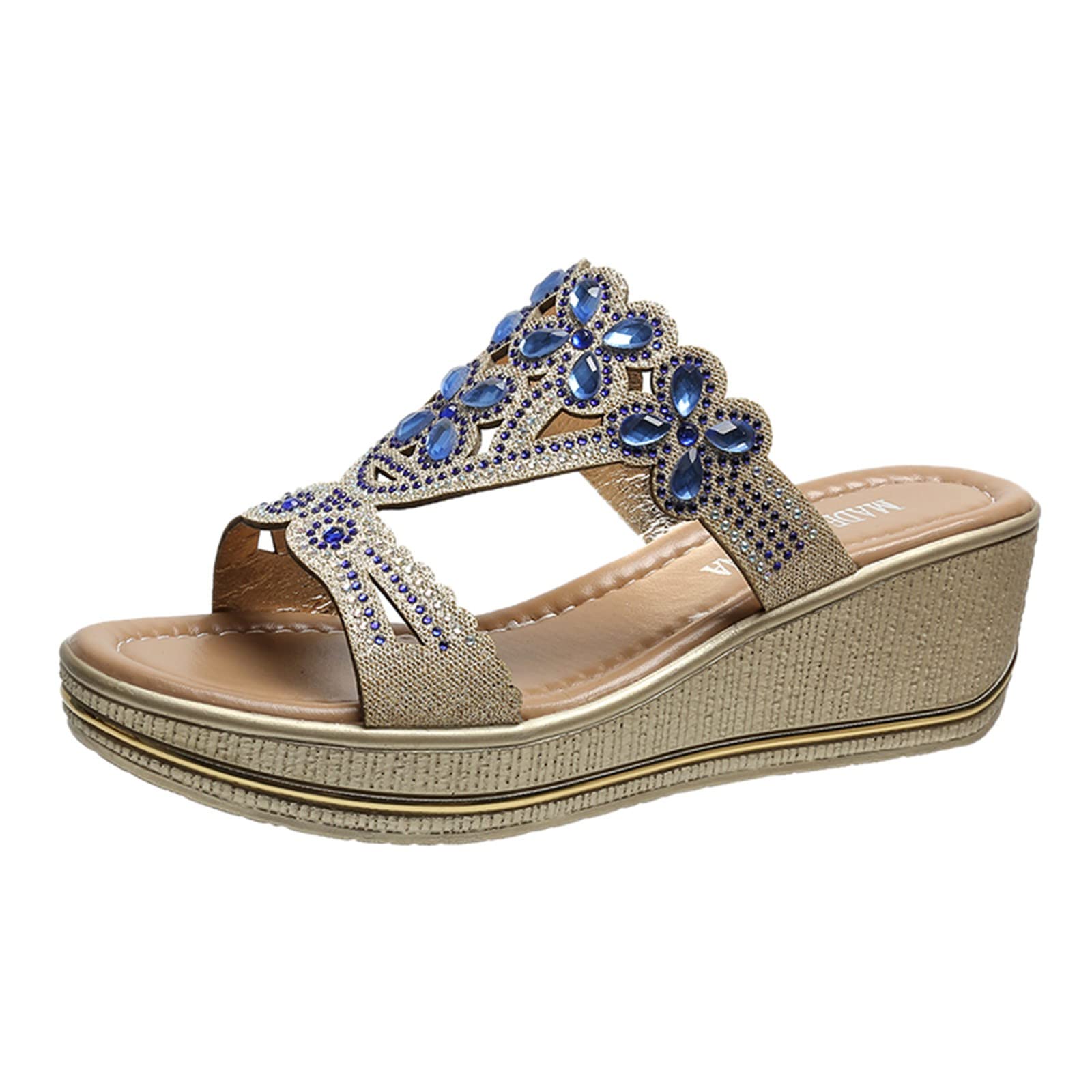 Women's Roman Knot Woven Wedge Sandals - Stylish Open-Toe Beach Slippers for Summer Fashion | Perfect for Vacation, Poolside & Casual Outings