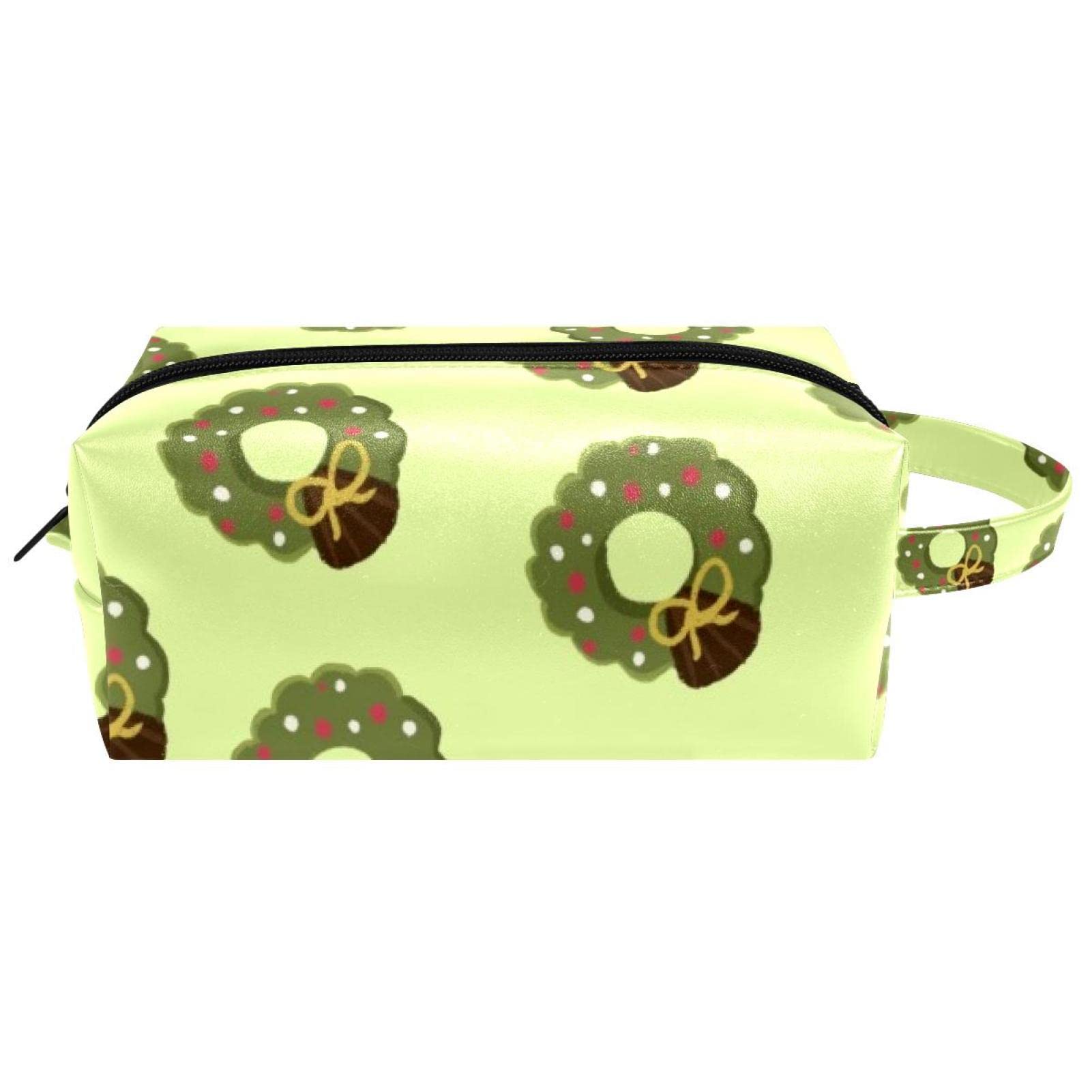 Portable Travel Makeup Bag for Women - Cute Christmas Tree Cosmetic Organizer with Handle, Toiletry Jewelry & Brushes Pouch | Perfect for Travel, Gifts & Daily Storage
