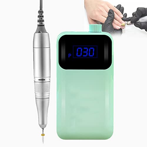 Professional 30000rpm Rechargeable Electric Nail Drill Machine with LED Display - Portable Manicure Pedicure Kit for Acrylic & Gel Nails, Nail Art & Polish (Grey) | Perfect for Salon Professionals & Home Nail Care