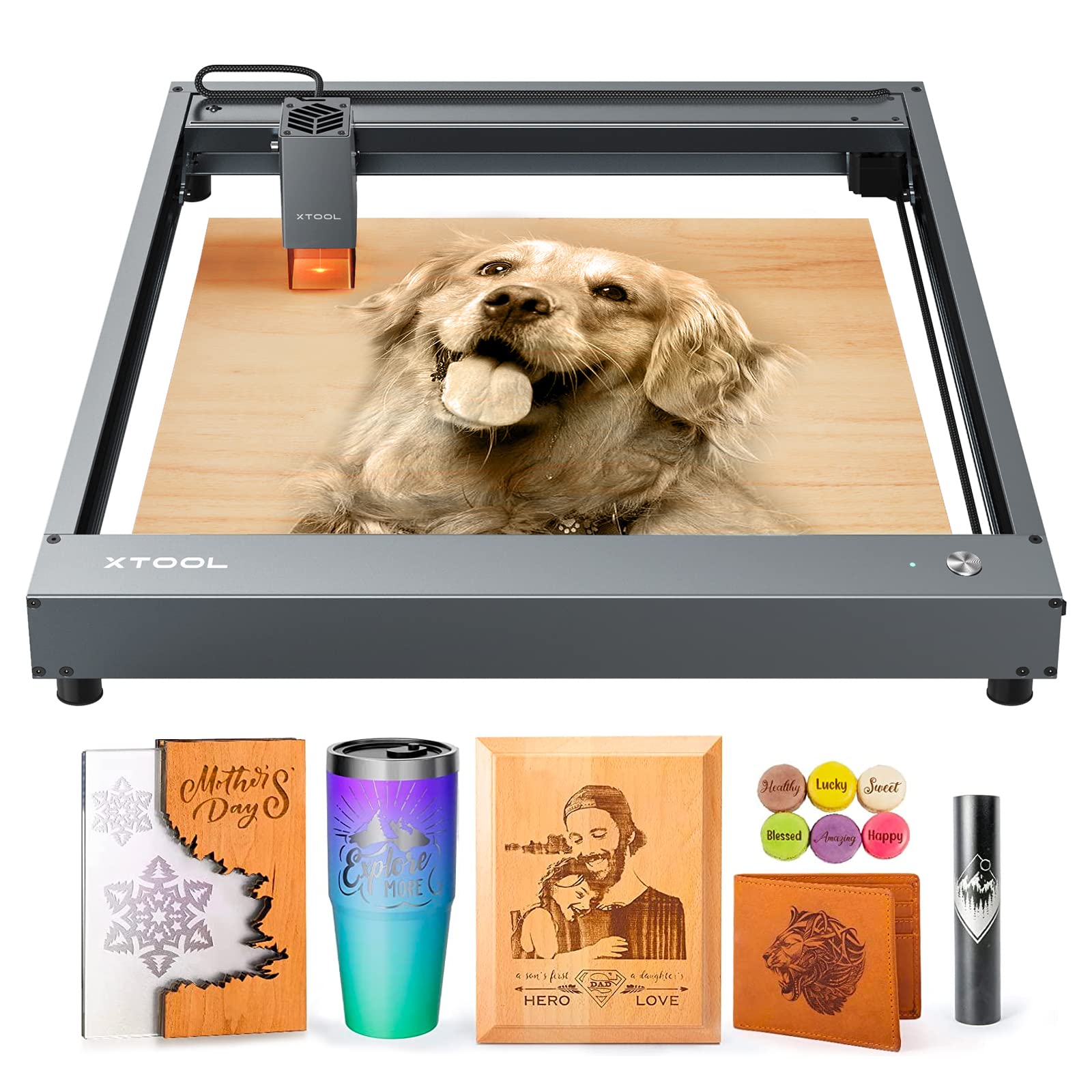 xTool D1 5W High Precision Laser Engraver & CNC Laser Cutter - 36W DIY Laser Engraving Machine, 10000mm/min Speed, for Metal, Wood, Glass - 430x400mm Work Area - Perfect for Home DIY, Crafting, and Small Business Projects