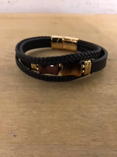 Italian Genuine Leather Amber Beaded Bracelet for Women - Handmade Boho Chic Jewelry Gift for Everyday Wear & Special Occasions