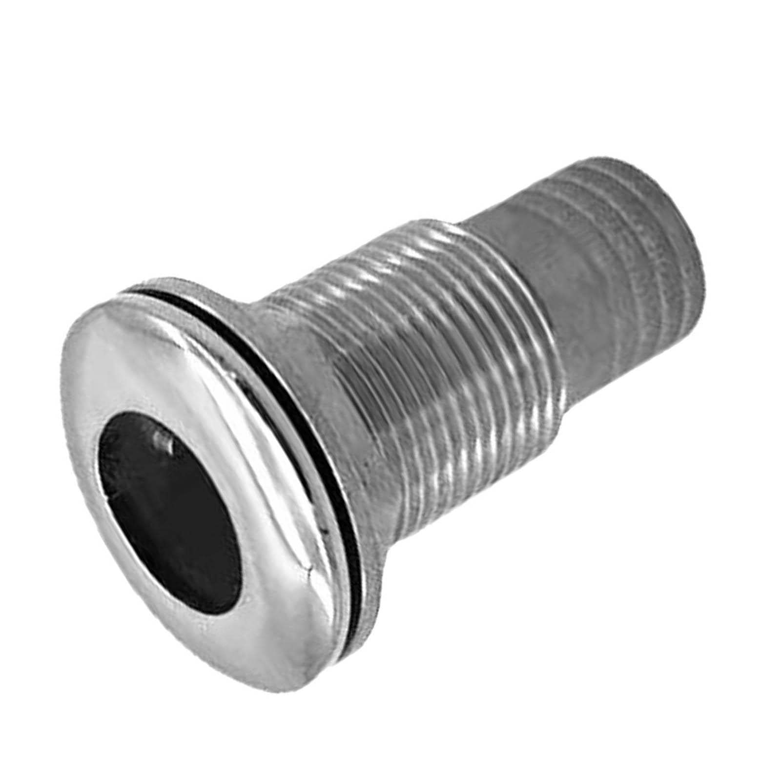 Stainless Steel Marine Thru Hull Fitting - Boat Drain Vent Water Outlet for Marine, Automotive & Trucks | Durable Hose Fitting for Boating, RV & Watercraft Applications