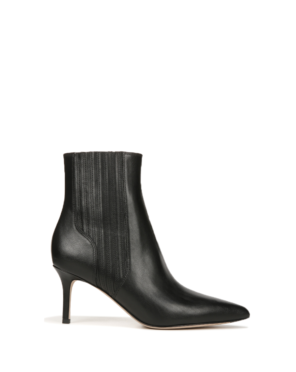 Lisa Leather Mid Heel Bootie - Women's Chunky Block Heel Ankle Boots for Fall & Winter | Comfortable Dress Shoes for Office, Party & Night Out