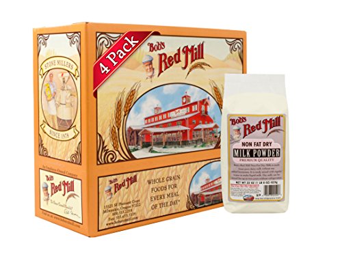 Bob's Red Mill Non-Fat Dry Milk Powder 22oz (4 Pack) - Great for Baking, Cooking, Coffee Creamer & Emergency Food Storage