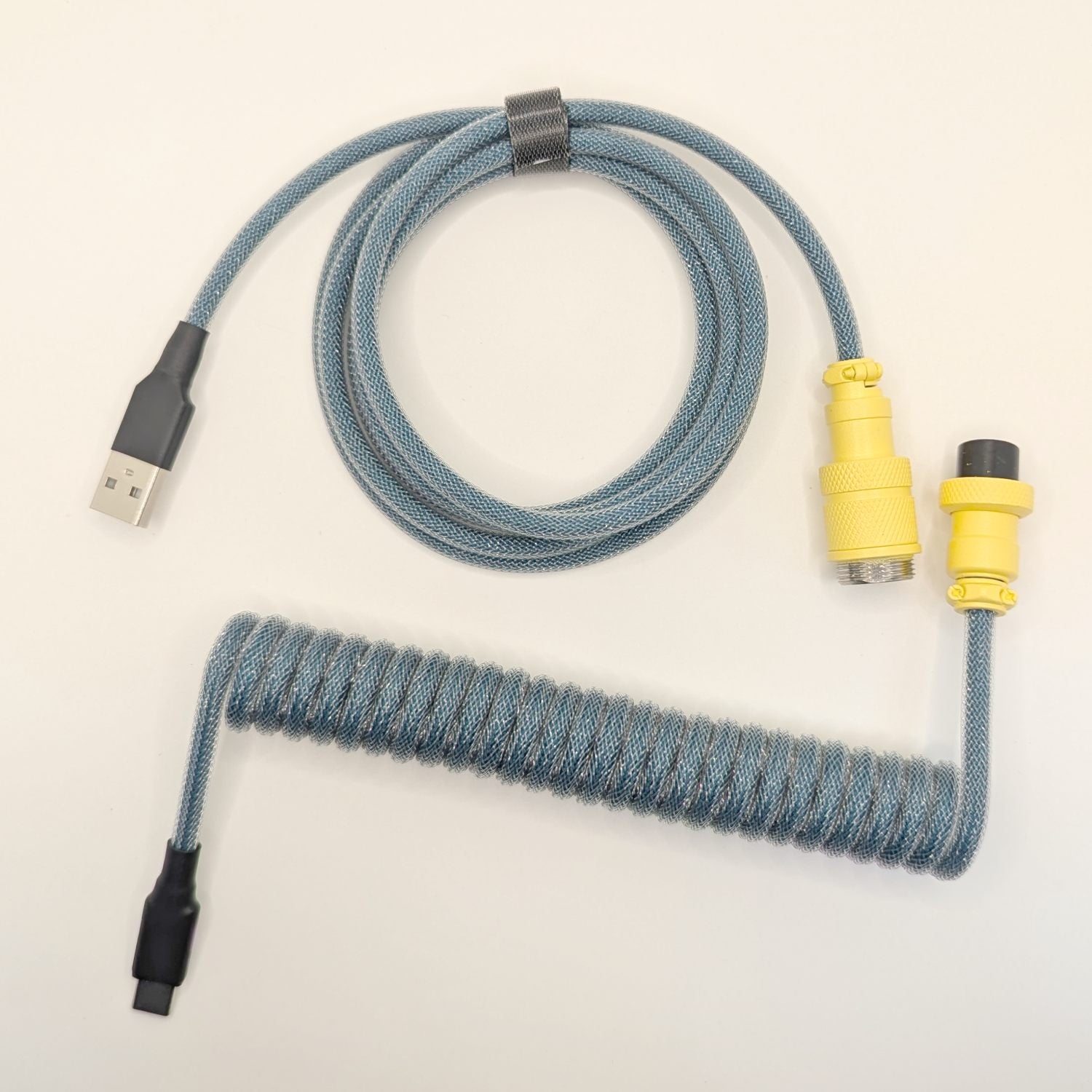 Premium Coiled USB Keyboard Cable for Mechanical Keyboards - Ausmodshop Cyclops - Perfect for Gaming, Typing & Office Work