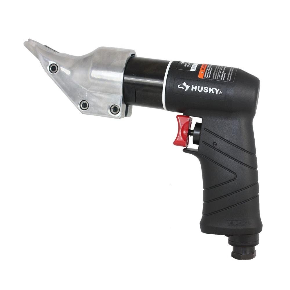 HUSKY H4350 Air Shear - Heavy Duty Metal Cutting Tool for Automotive, HVAC & Sheet Metal Work | Professional Pneumatic Shears for DIY & Industrial Use