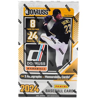 2024 Panini Donruss Baseball Hobby Box - 24 Packs with Exclusive Rookie Cards & Inserts - Perfect for Collectors, Fantasy Sports & Game Day Trading