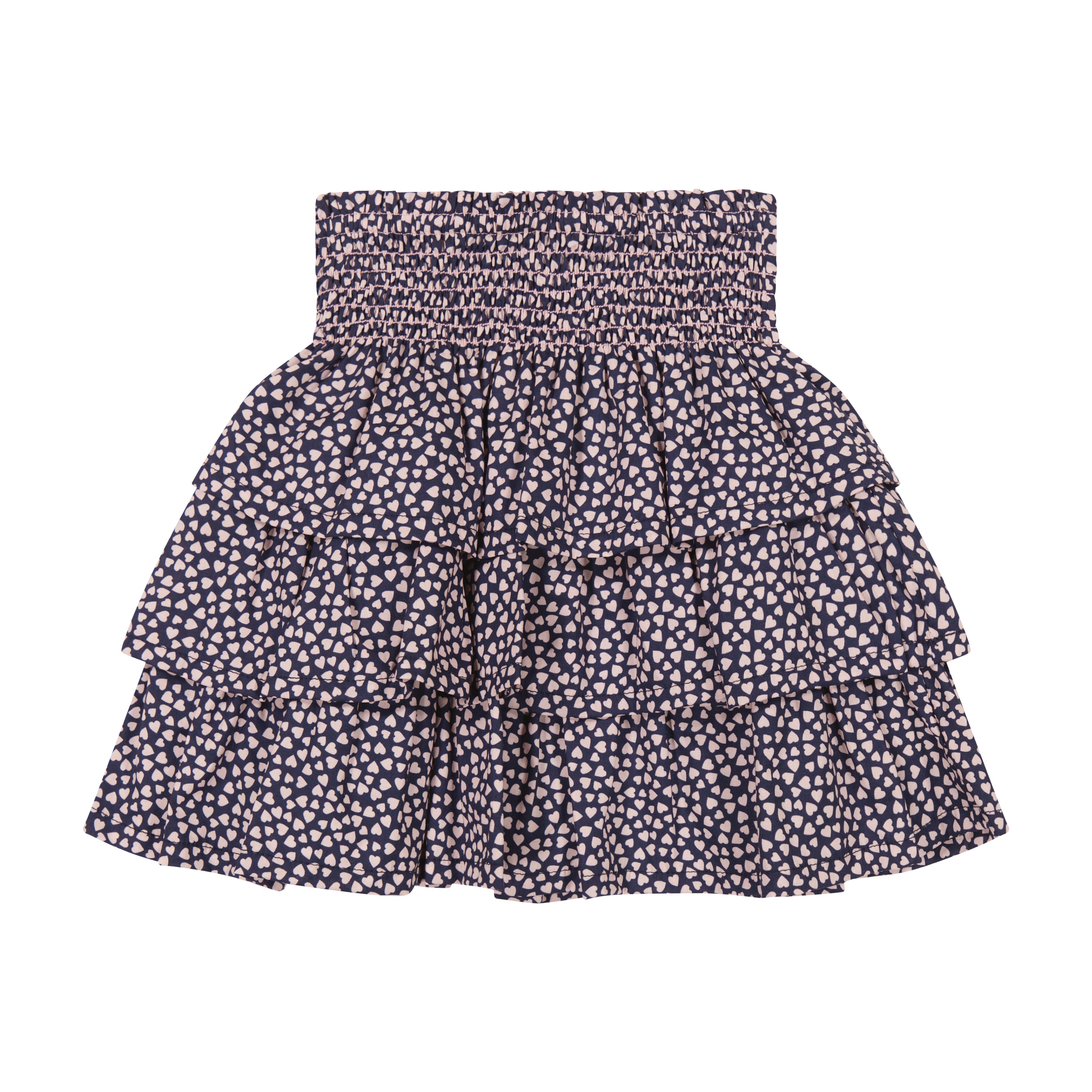 Maisy Ruffle Skirt Mini Pink Hearts - Cute Floral Summer Skirt for Women & Girls | Perfect for Dates, Parties, Beach Vacations & Casual Outfits