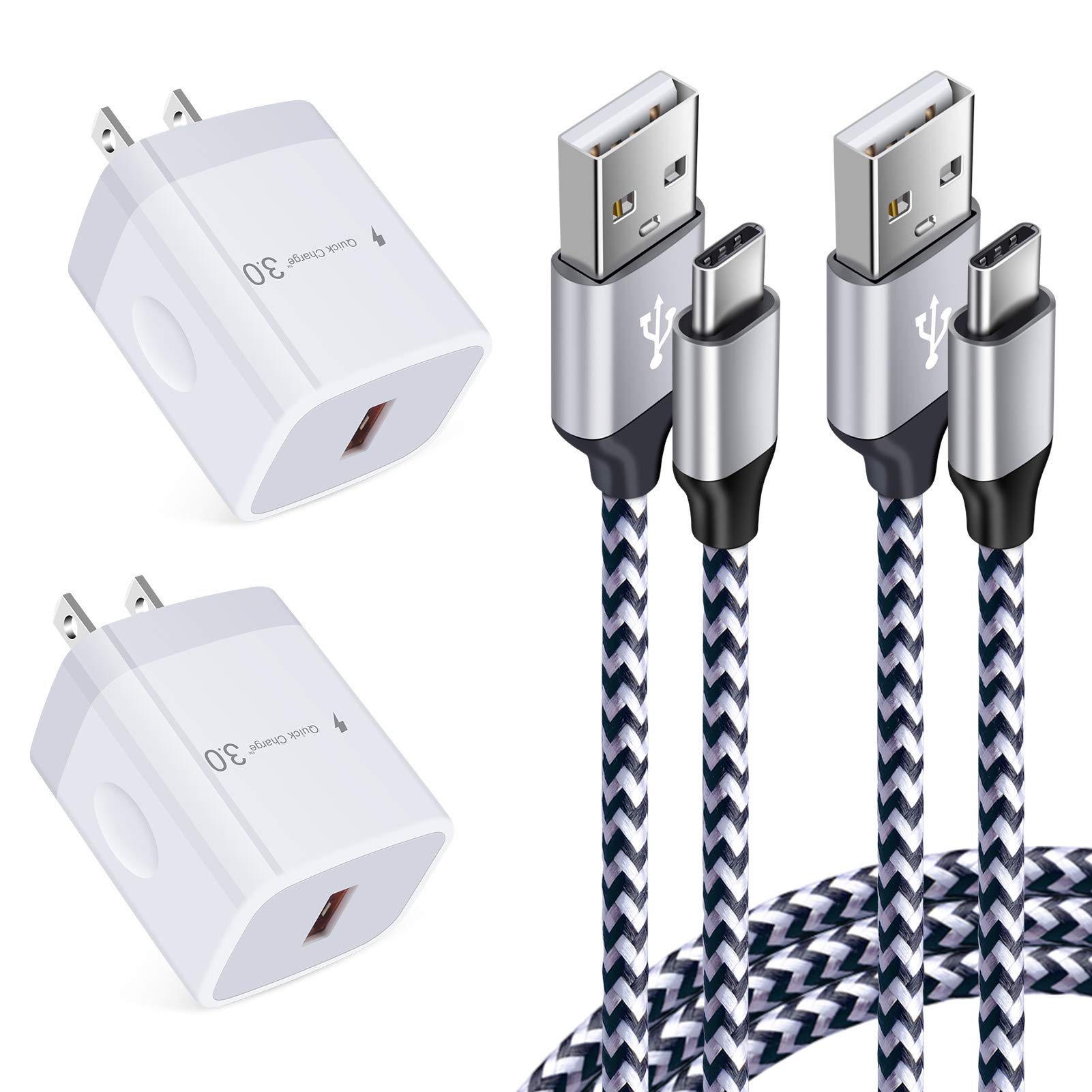 18W Fast Charging USB Wall Charger with Type C Cable - Quick Charge 3.0 Power Adapter for Samsung Galaxy S23/S22/S21/S20 FE/Ultra/Plus 5G Note 20 Ultra/10 S10e A54 A34 A52 A13 A20 - Perfect for Home, Office & Travel Charging