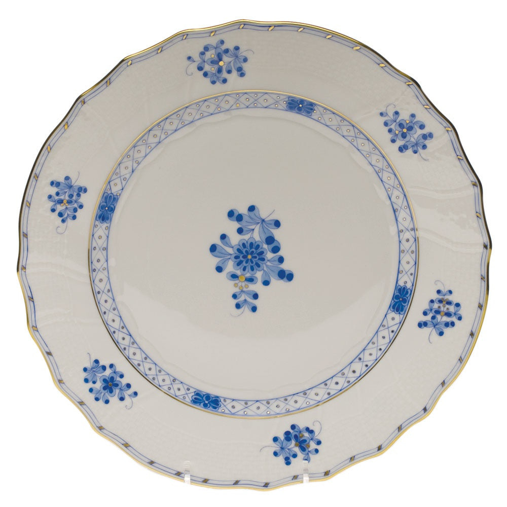 Premium Blue Ceramic Dinner Plates - Set of 4, 10.5 Inch Round Dishwasher Safe Plates for Garden Party, Outdoor Dining & Home Decor
