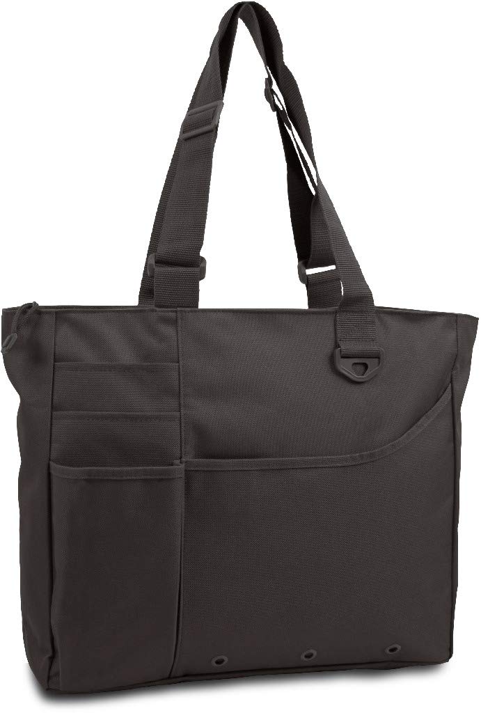 600D Heavy Duty Super Tote Bag - Black (24-Pack) - Perfect for Storage, Grocery Shopping, Travel & Gym Use