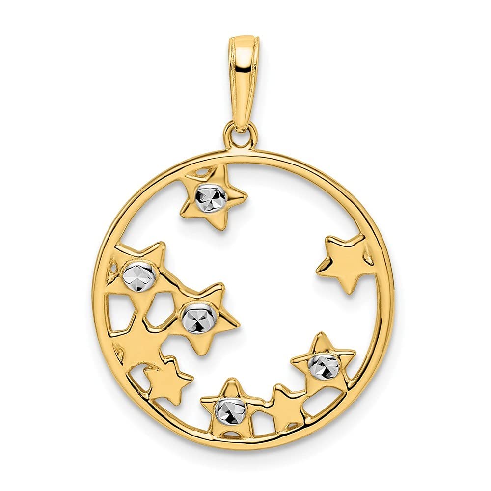 14K White Rhodium Sparkle Cut Star Pendant Necklace for Women - Elegant Jewelry Gift for Birthday, Anniversary & Special Occasions