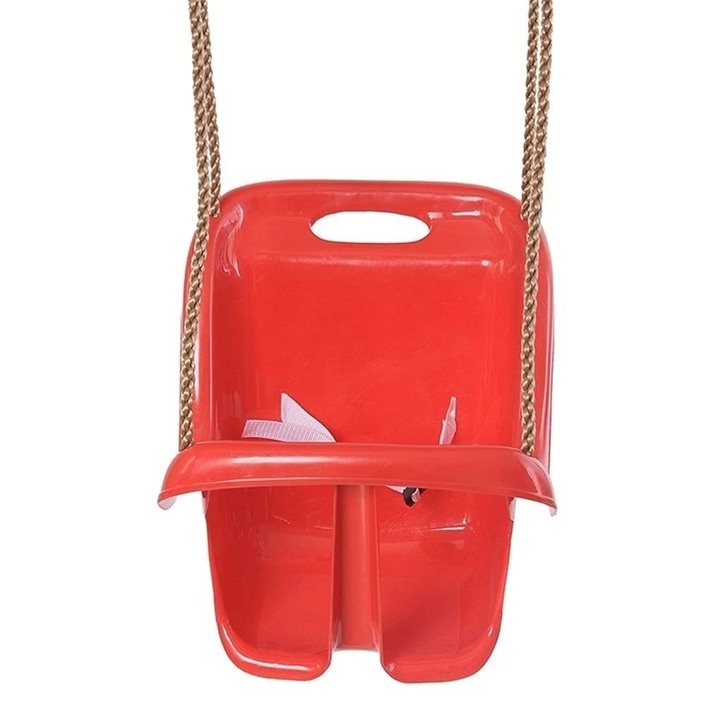 **LZL Swing - Multifunctional Indoor/Outdoor Baby Swing with High Back PE Plastic Basket - Safe & Durable Toddler Swing for Kids (Red) - Perfect for Playgrounds, Backyards & Daycare Centers**