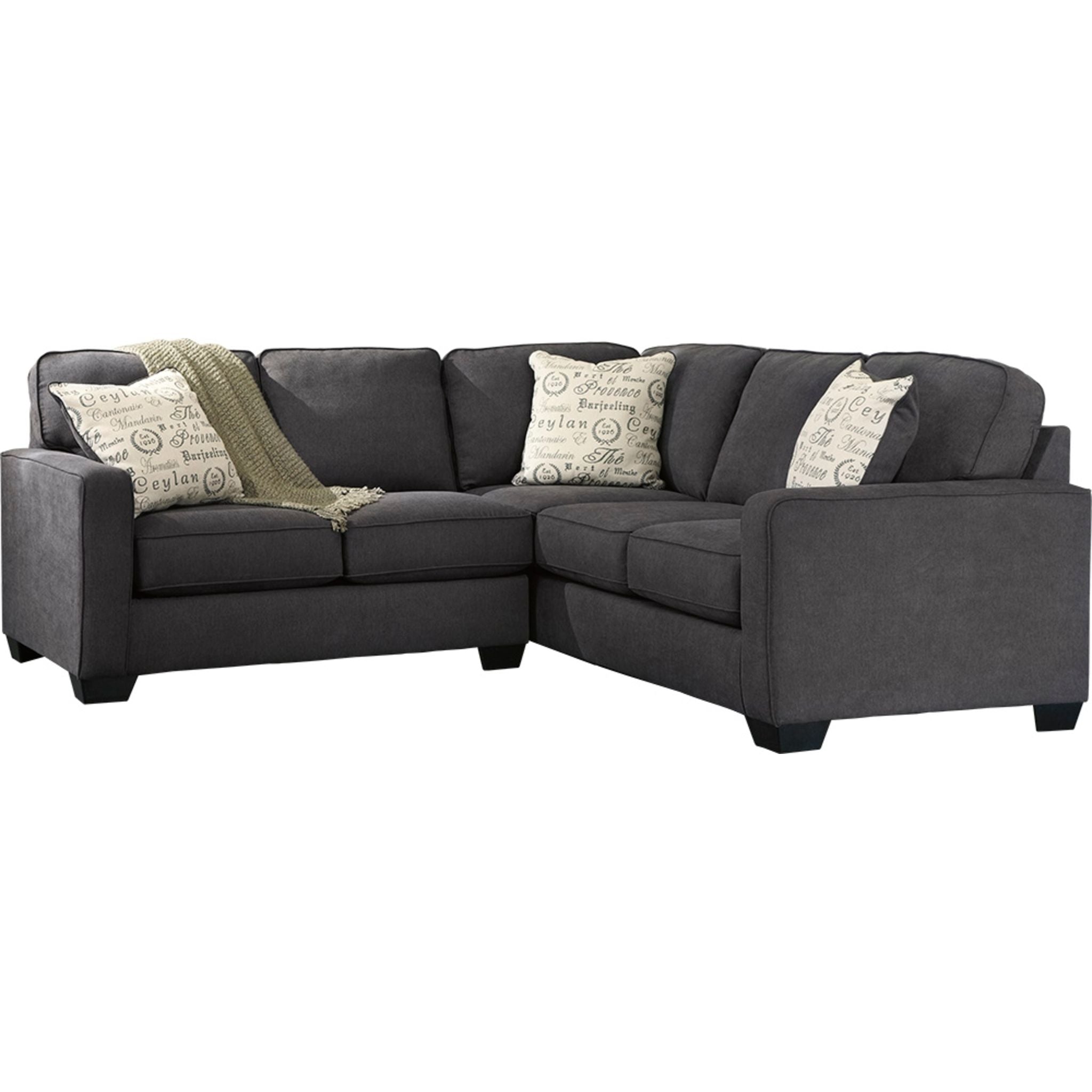 Alenya 2-Piece Sectional Sofa Set - Modern L-Shaped Couch with Chaise Lounge for Living Room, Apartment & Small Spaces - Comfortable Fabric Upholstery with Sturdy Metal Legs (Gray) | Perfect for Family Gatherings, Movie Nights & Relaxing