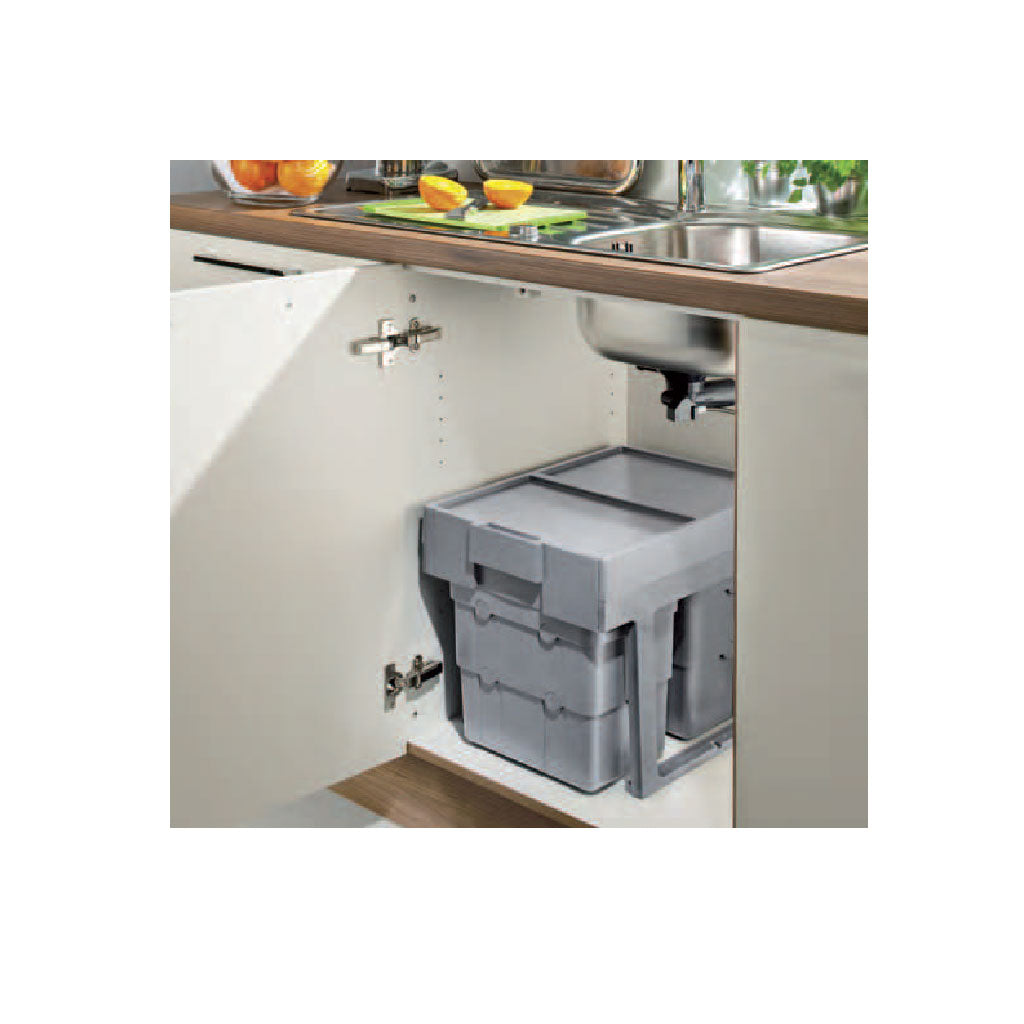 Ninka EasyWaste Pull Out Trash Can - Under Sink Kitchen Garbage Bin with Soft Close, 12L Capacity for Home, Office & RV Use