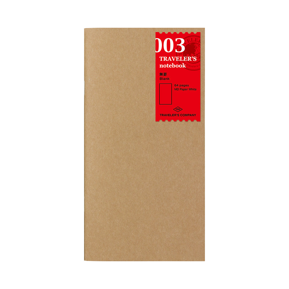 003 TRAVELER'S Notebook Refill Blank - Premium Kraft Paper Journal Insert for Writing, Sketching & Note Taking - Perfect for Travel Journals, Bullet Journals & Daily Planners