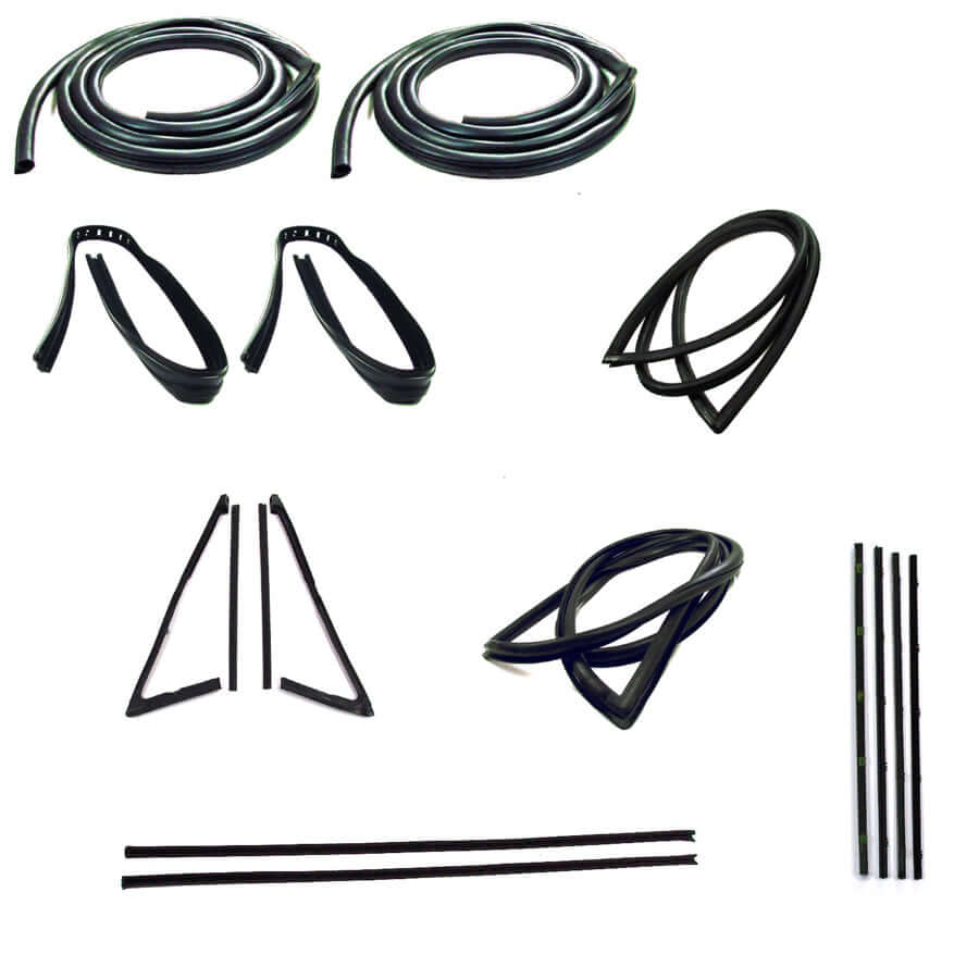 Complete Weatherstrip Seal Kit for Chevy GMC 1967-1968 Models - Fits Small Rear Window & Black Beltlines Without Trim Groove | Door, Window & Trunk Weather Stripping for Classic Car Restoration
