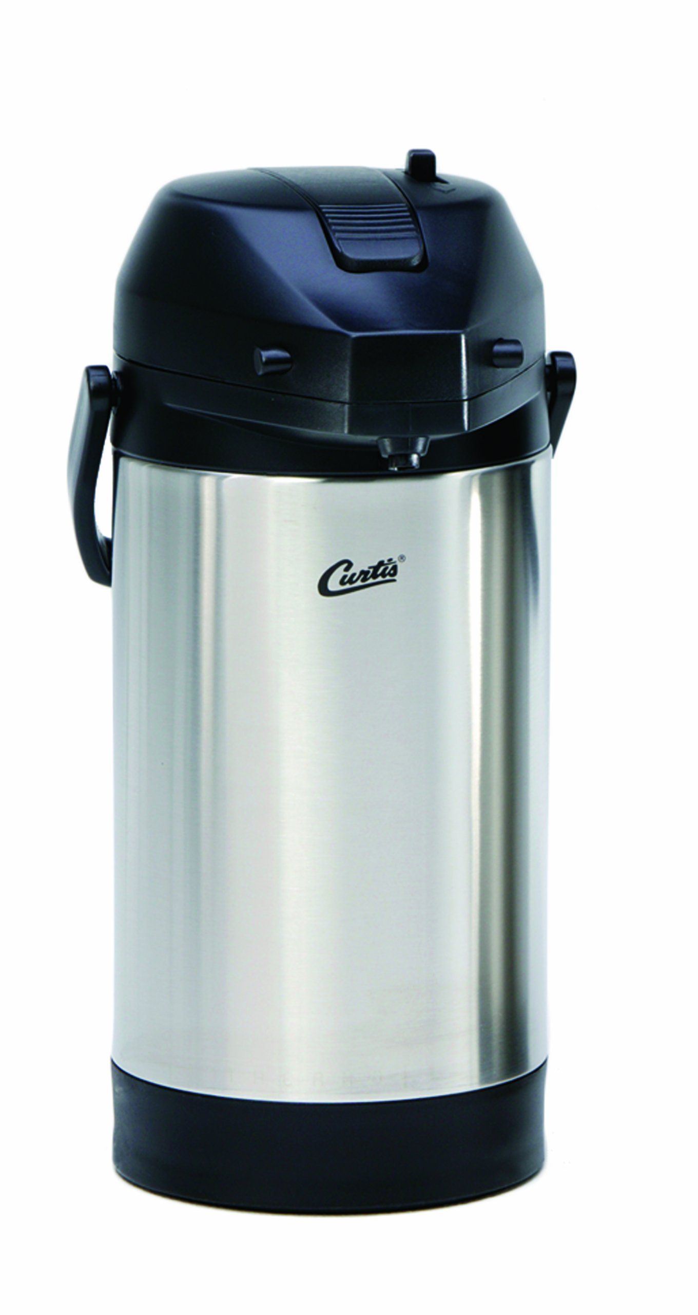 Wilbur Curtis 2.5L Stainless Steel Commercial Airpot Beverage Dispenser with Lever Pump - Thermal Coffee & Tea Dispenser for Restaurants, Offices & Catering Events - Model TLXA2501S000