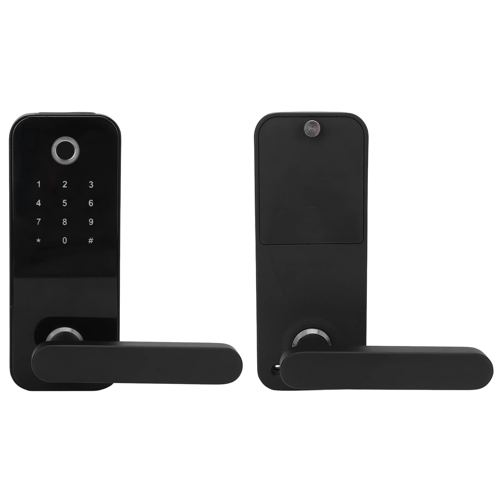 Smart Keyless Entry Door Lock with Handle - Fingerprint, Bluetooth, PIN & Key Unlock - Electronic Deadbolt for Home, Office, Hotel & Apartment Security (Ideal for Modern Smart Homes & Vacation Rentals)