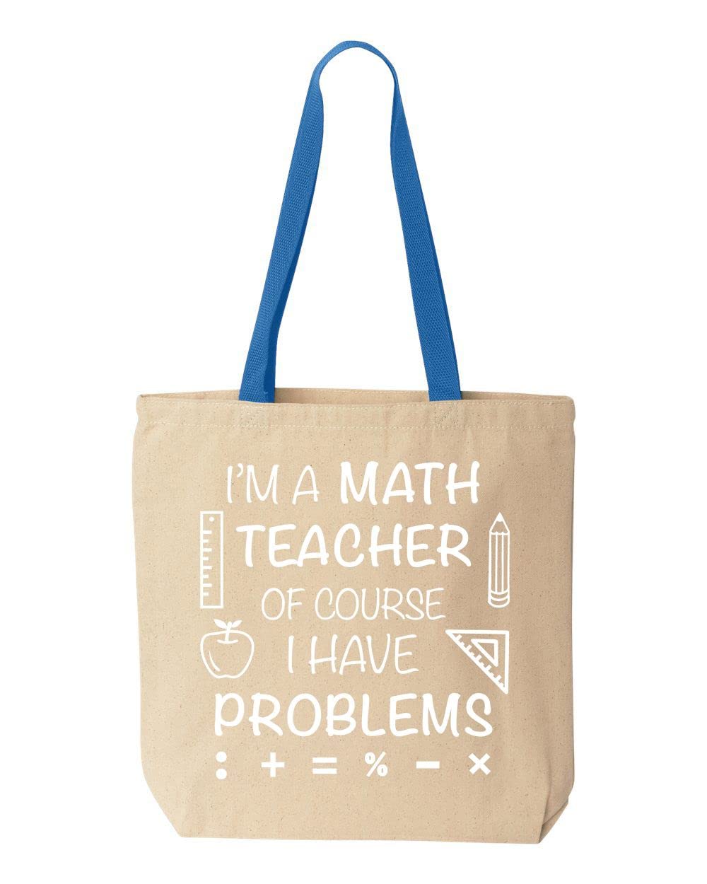 Shop4Ever® Funny Math Teacher Tote Bag - Cotton Canvas Reusable Shopping Bag (10 oz) - Perfect Gift for Educators, Back to School & Teacher Appreciation - Great for Groceries, Books & Work Essentials