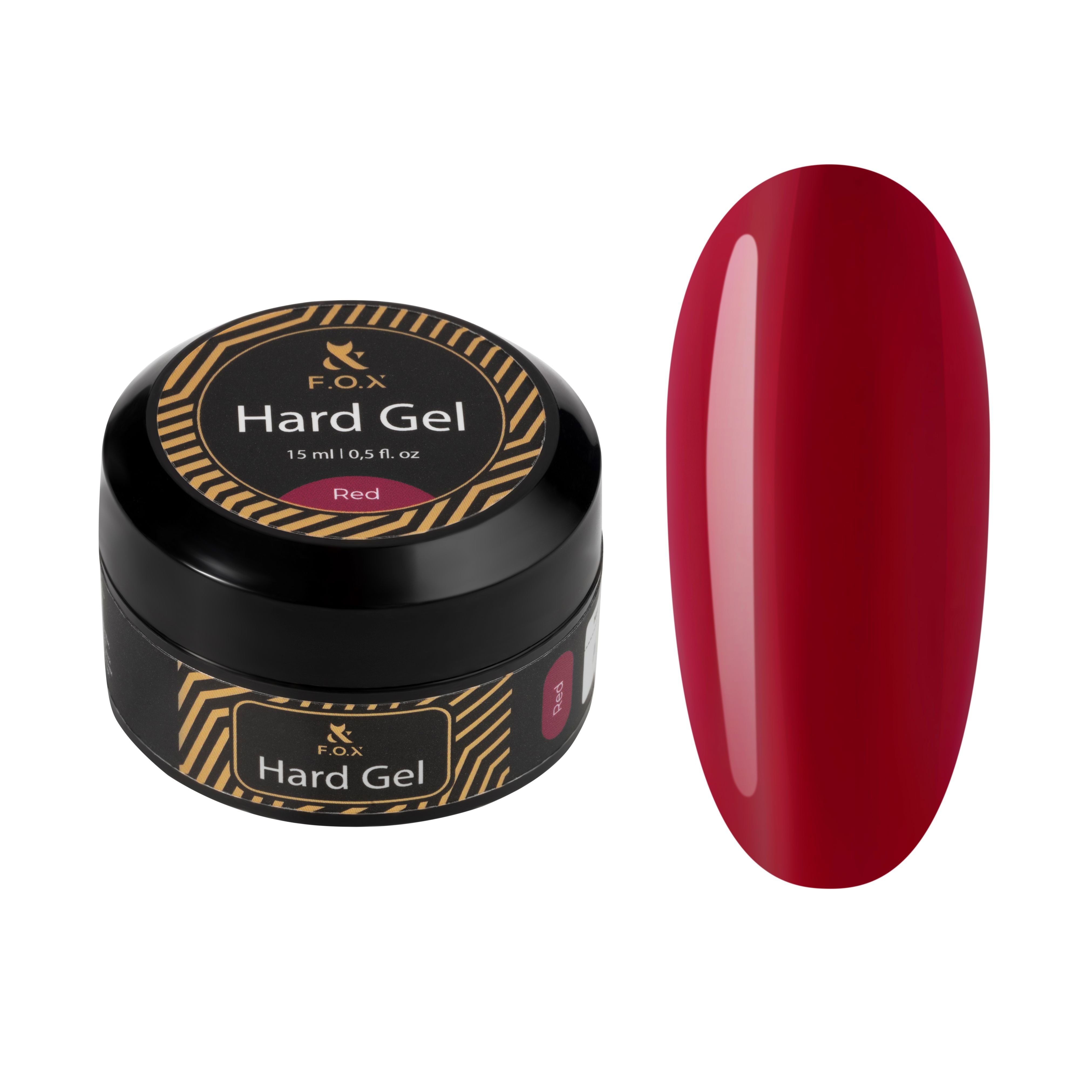 F.O.X Professional Nail Hard Gel Polish - 15ml Red for Long-Lasting Manicures & Pedicures - Perfect for Salon & Home Use