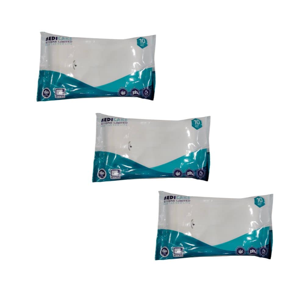 MEDIFRESH Bed Bath Towels & Wipes for Adults - Gentle Cleansing Sponge Bath Towels (30 Count, Pack of 3) | Ideal for Elderly Care, Patient Hygiene & Post-Surgery Use | Made in India