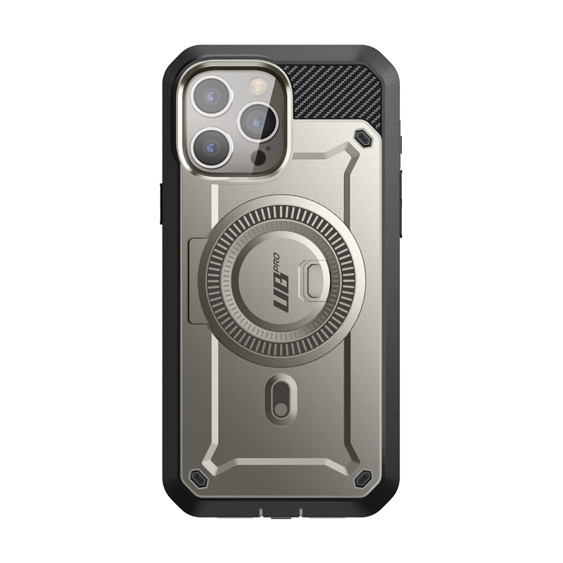 iPhone 15 Pro 6.1 Inch Unicorn Beetle Pro Mag Rugged Case with MagSafe - Titanium Gray | Shockproof Protective Cover for Outdoor, Travel & Daily Use