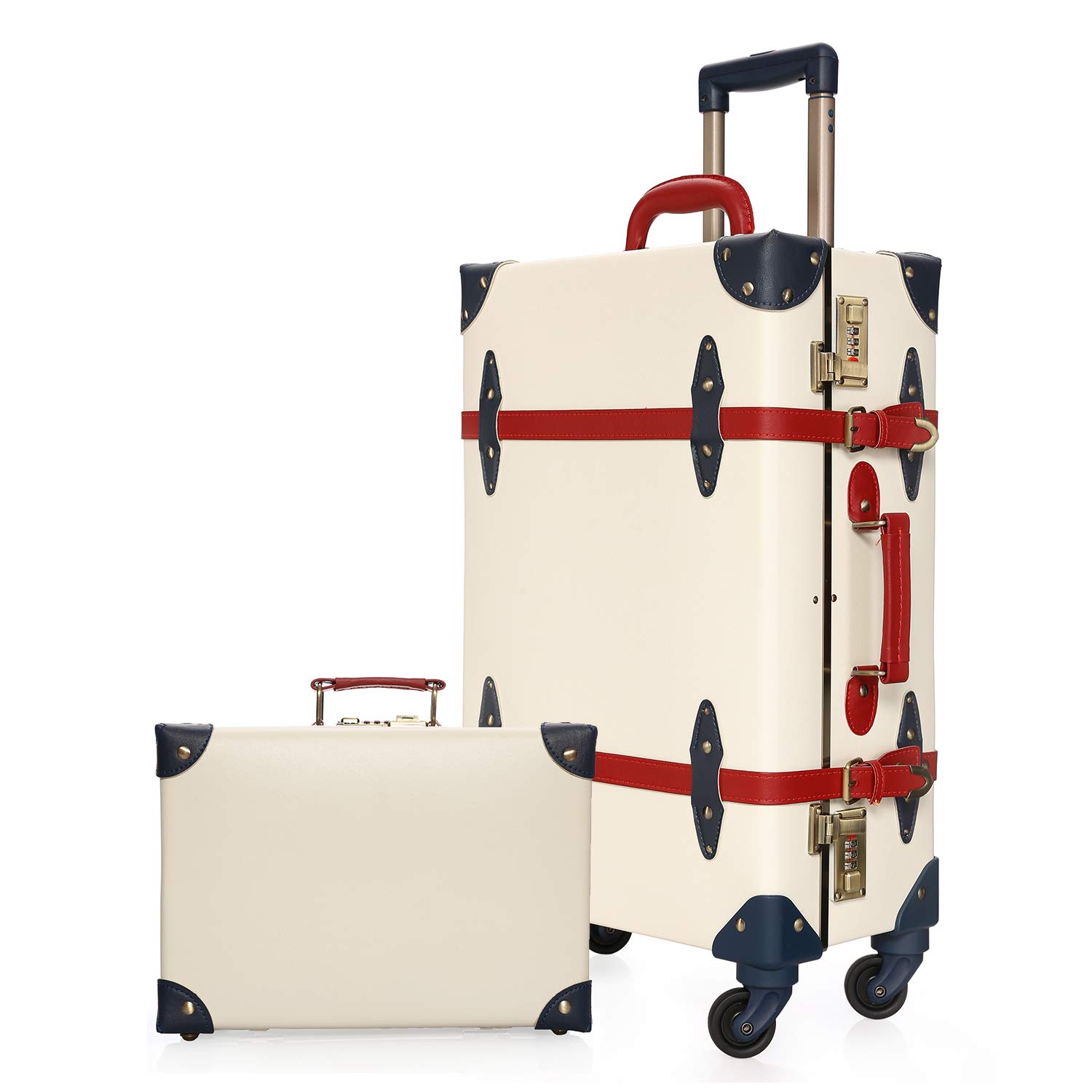 Vintage Luggage Set 2-Piece Hardside Suitcase with Wheels - 20