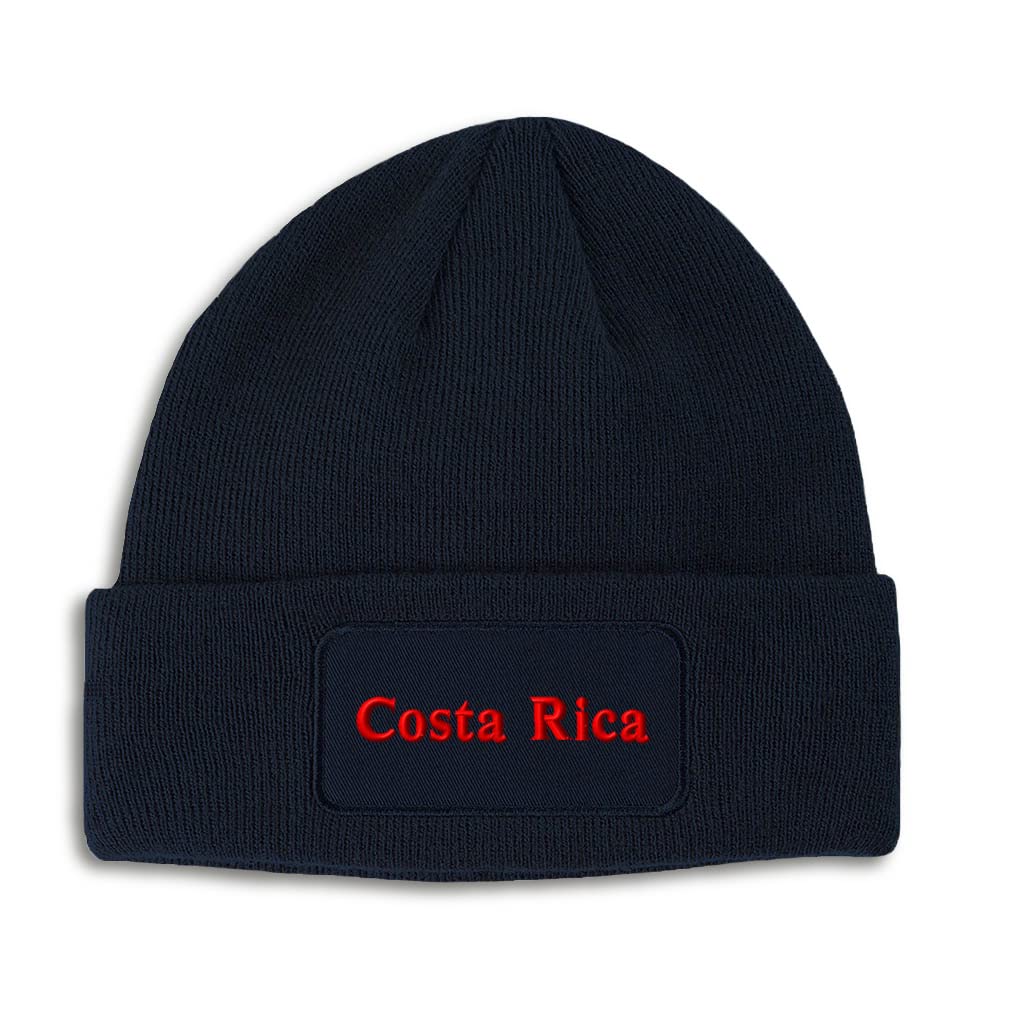 Warm Acrylic Patch Beanie for Men & Women - Costa Rica Love Winter Skull Cap Hat - Perfect for Cold Weather, Outdoor Activities & Casual Wear