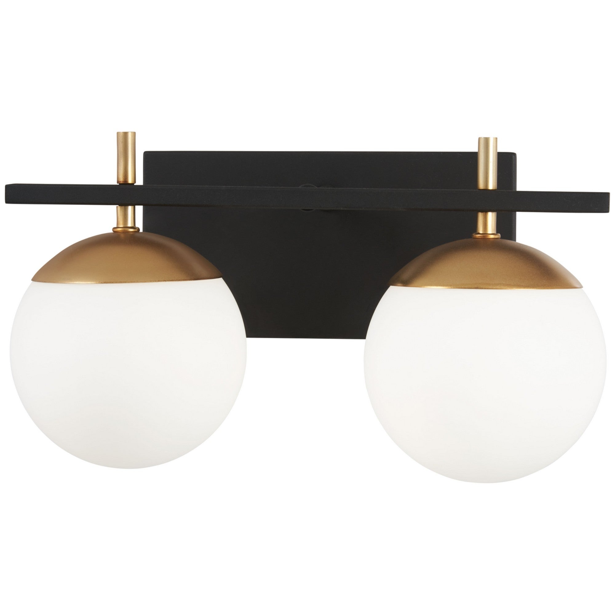 Alluria 15 Inch 2-Light Vanity Light Fixture - Black & Gold Finish for Bathroom Mirror Lighting, Makeup Vanity, or Dressing Room Decor
