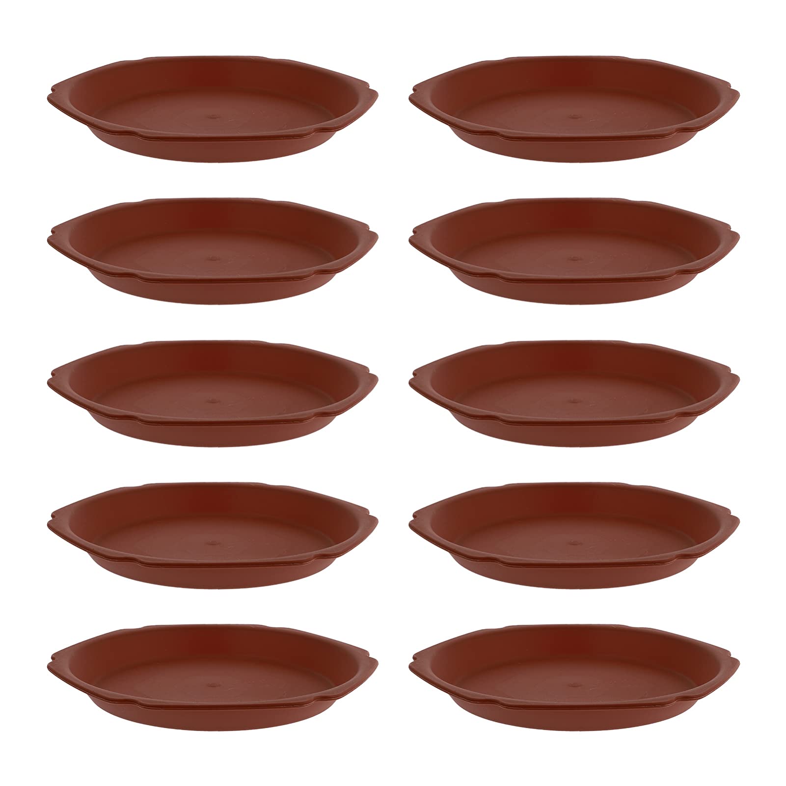 Yardwe 10Pcs Round Plastic Plant Saucers - Drip Trays for Flower Pots, Planters & Pottery - Drainage Catcher for Indoor & Outdoor Gardening, Balcony & Patio Decor