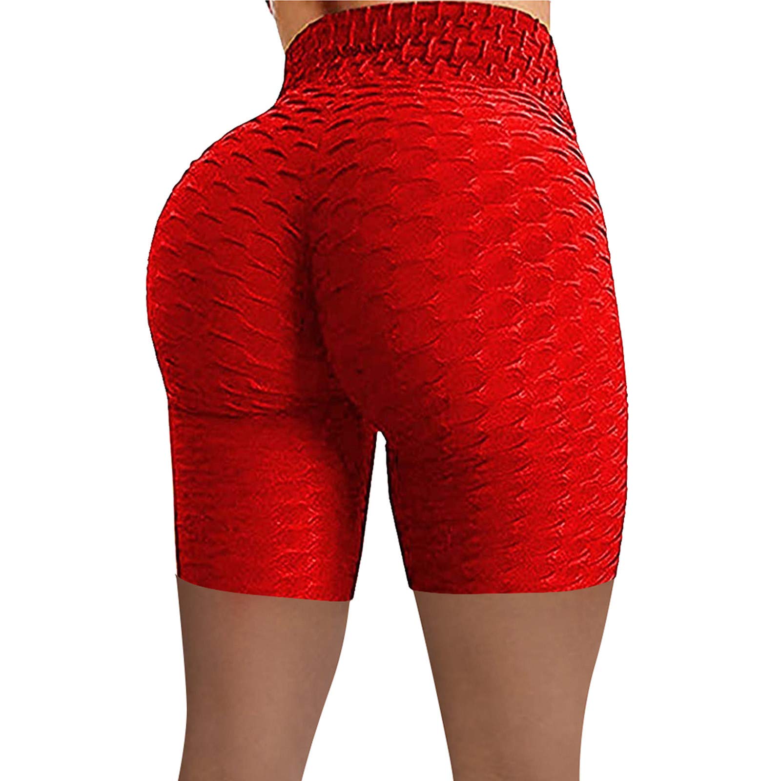 High Waist Yoga Shorts for Women - Side Pockets Running Compression Shorts with Tummy Control - Perfect for Yoga, Gym Workouts & Fitness Training