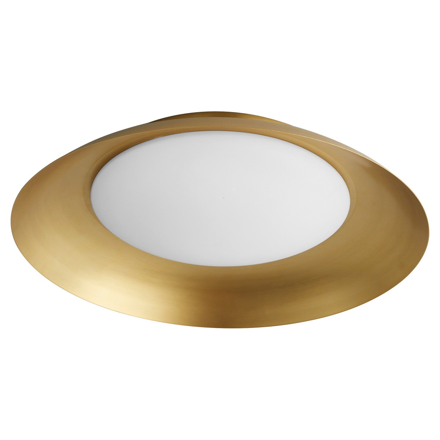 Oxygen Bongo 3 679 40 Gold Flush Ceiling Light Fixture in Aged Brass - Modern Lighting for Living Room, Bedroom & Hallway